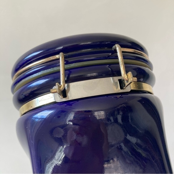 Gevalia Kaffe | Vintage Indigo Gold Ceramic Coffee Tea Canister Jar - Picture 4 of 9